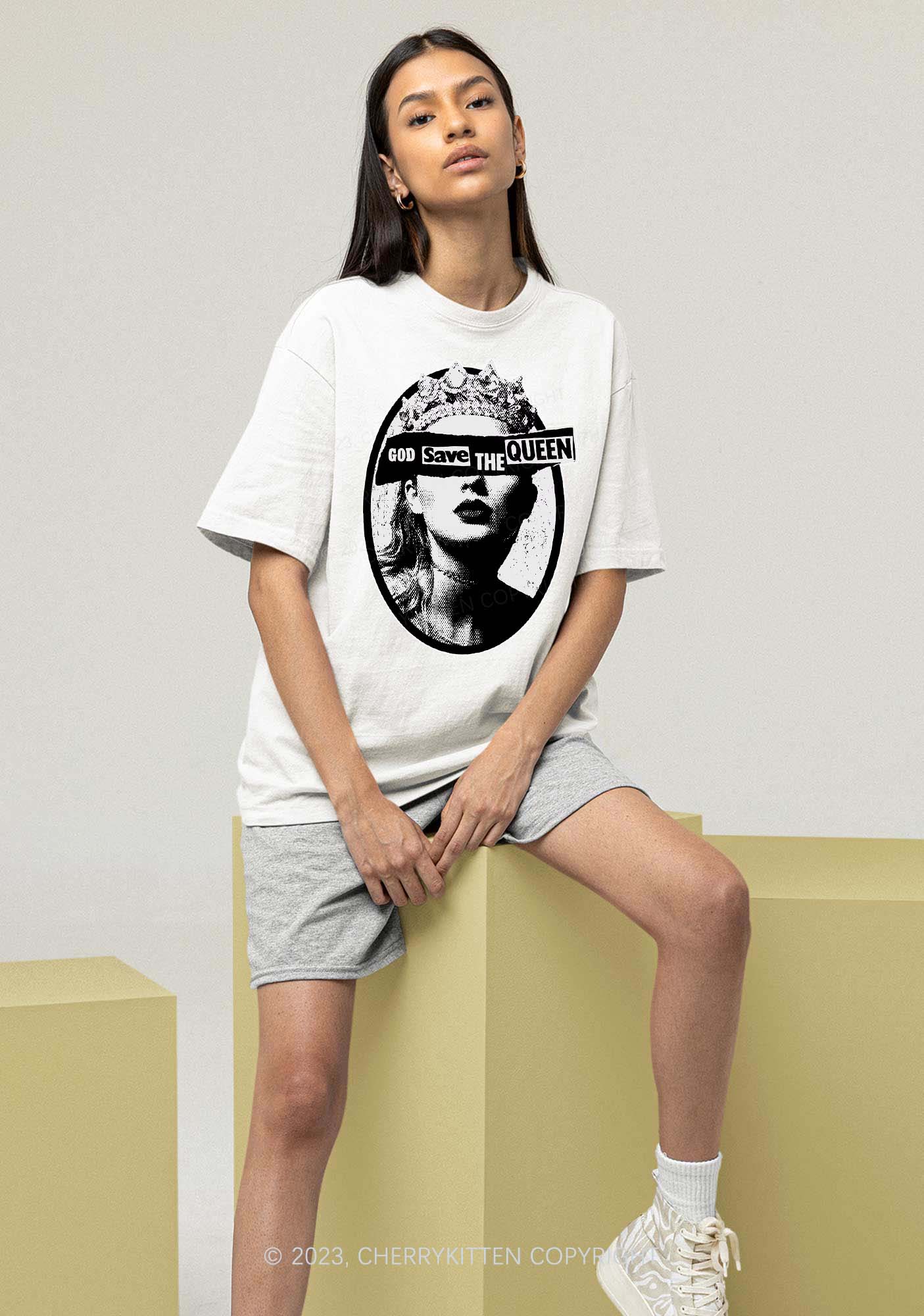 God Save The Queen Y2K Chunky Shirt Cherrykitten