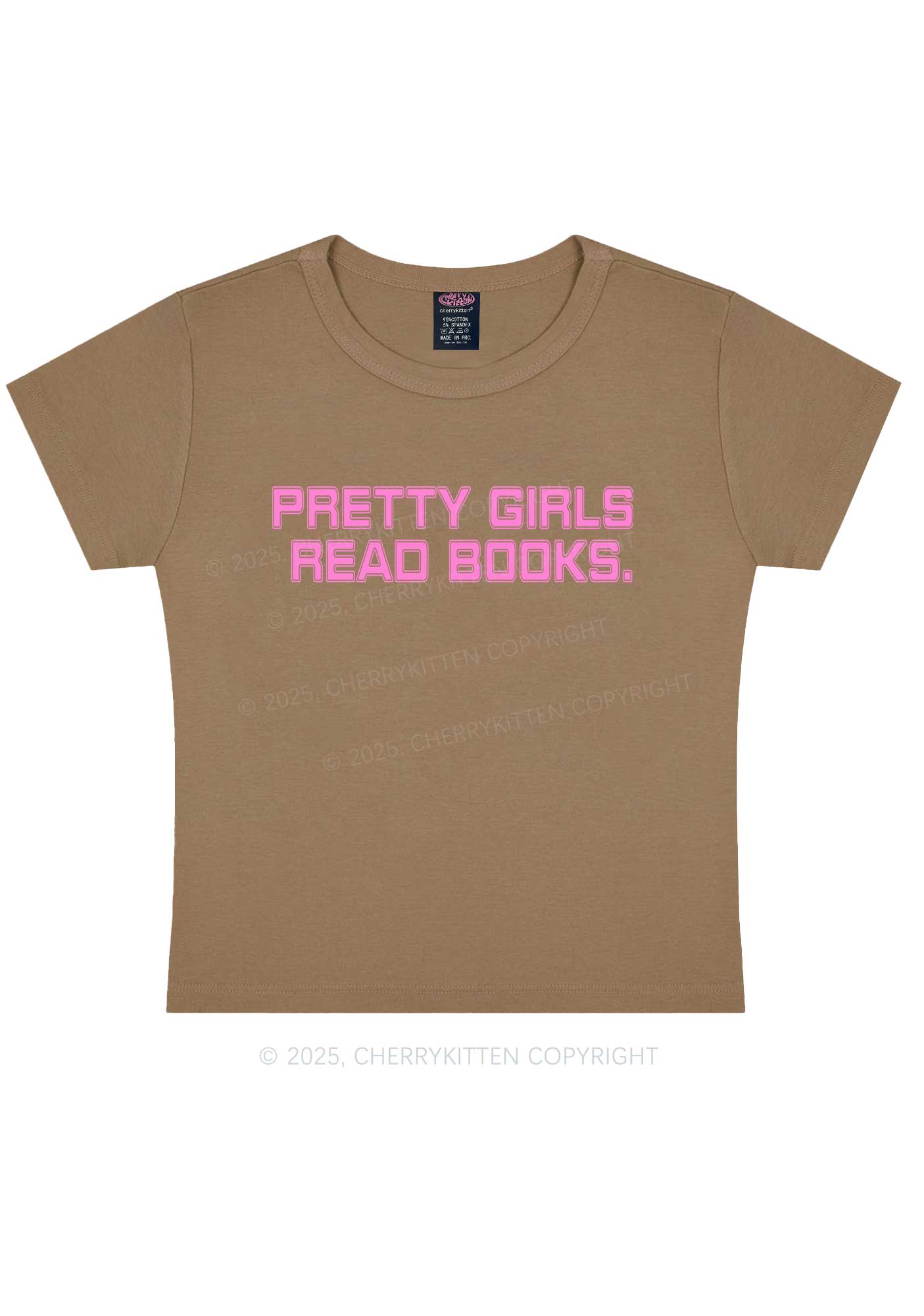 Pretty Girls Read Books Y2K Baby Tee Cherrykitten