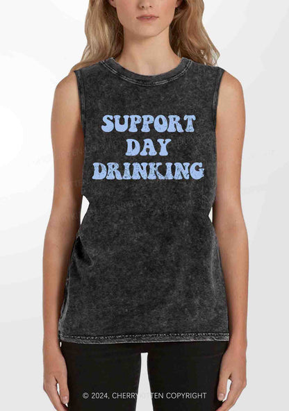 Support Day Drinking Y2K Washed Tank Cherrykitten