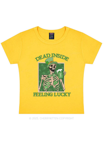 Feeling Lucky St Patricks Y2K Baby Tee Cherrykitten