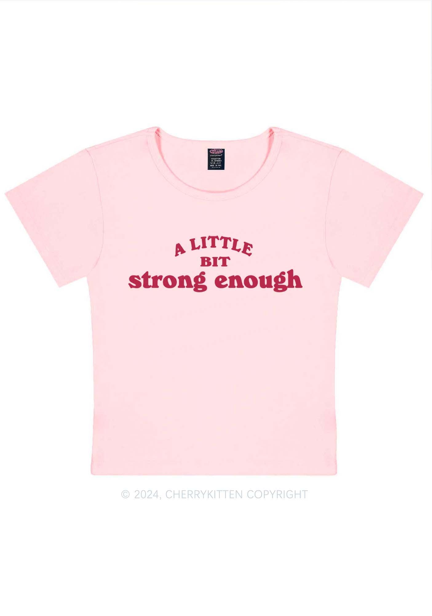 Strong Enough Y2K Baby Tee Cherrykitten