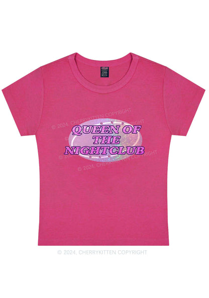 Curvy Queen Of Nightclub Y2K Baby Tee Cherrykitten