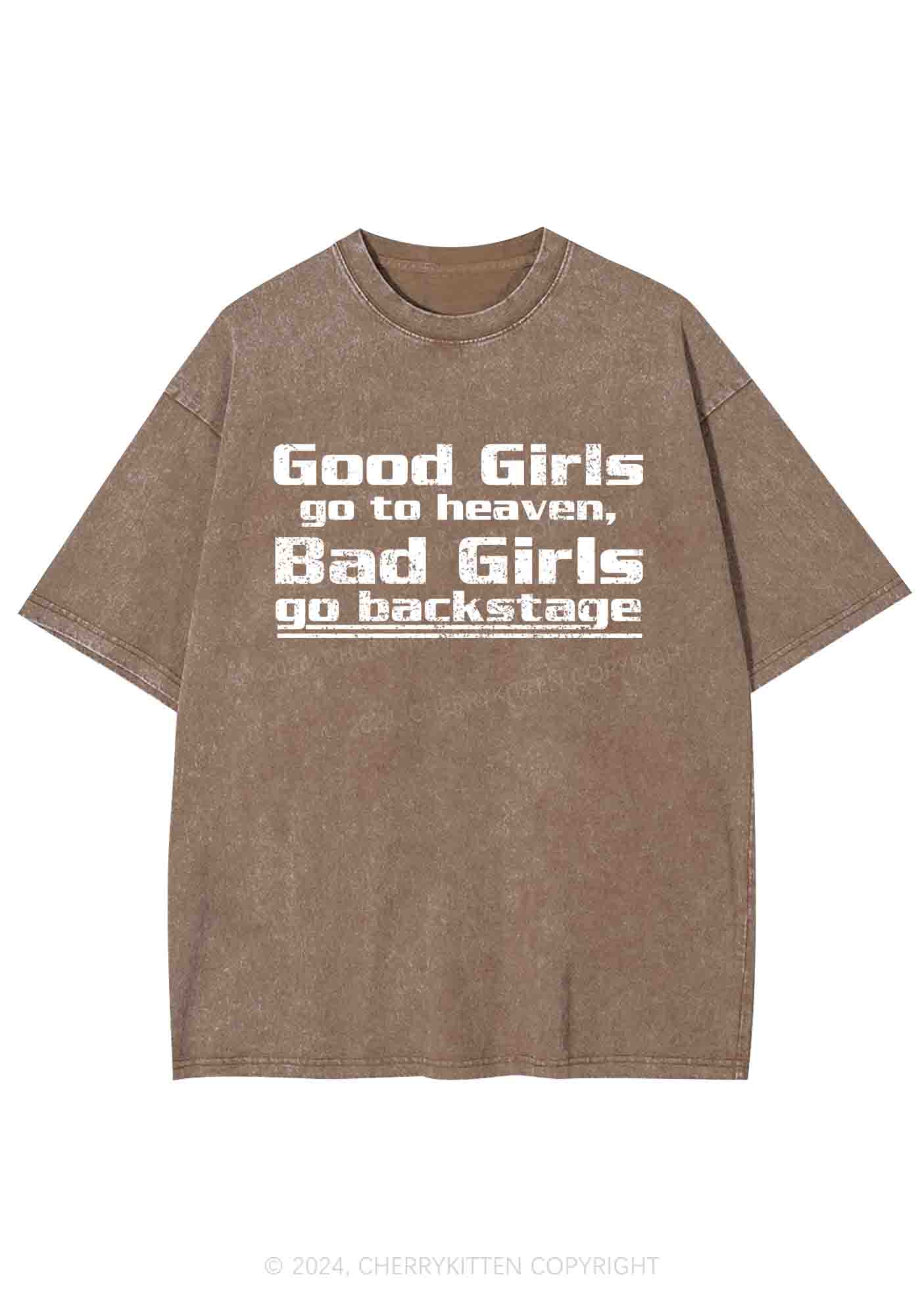 Bad Girls Go Backstage Y2K Washed Tee Cherrykitten