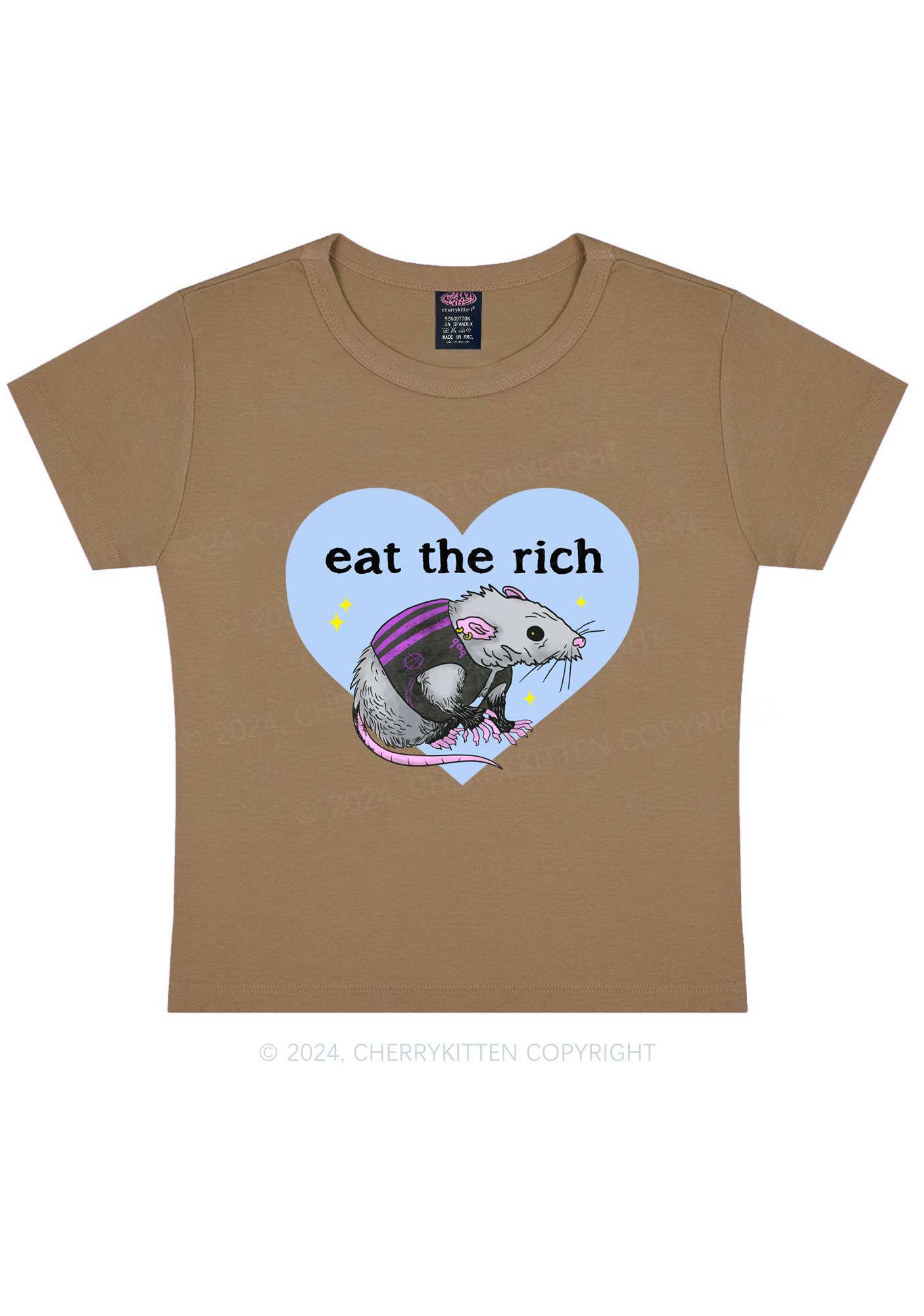 Eat The Rich Rat Y2K Baby Tee Cherrykitten