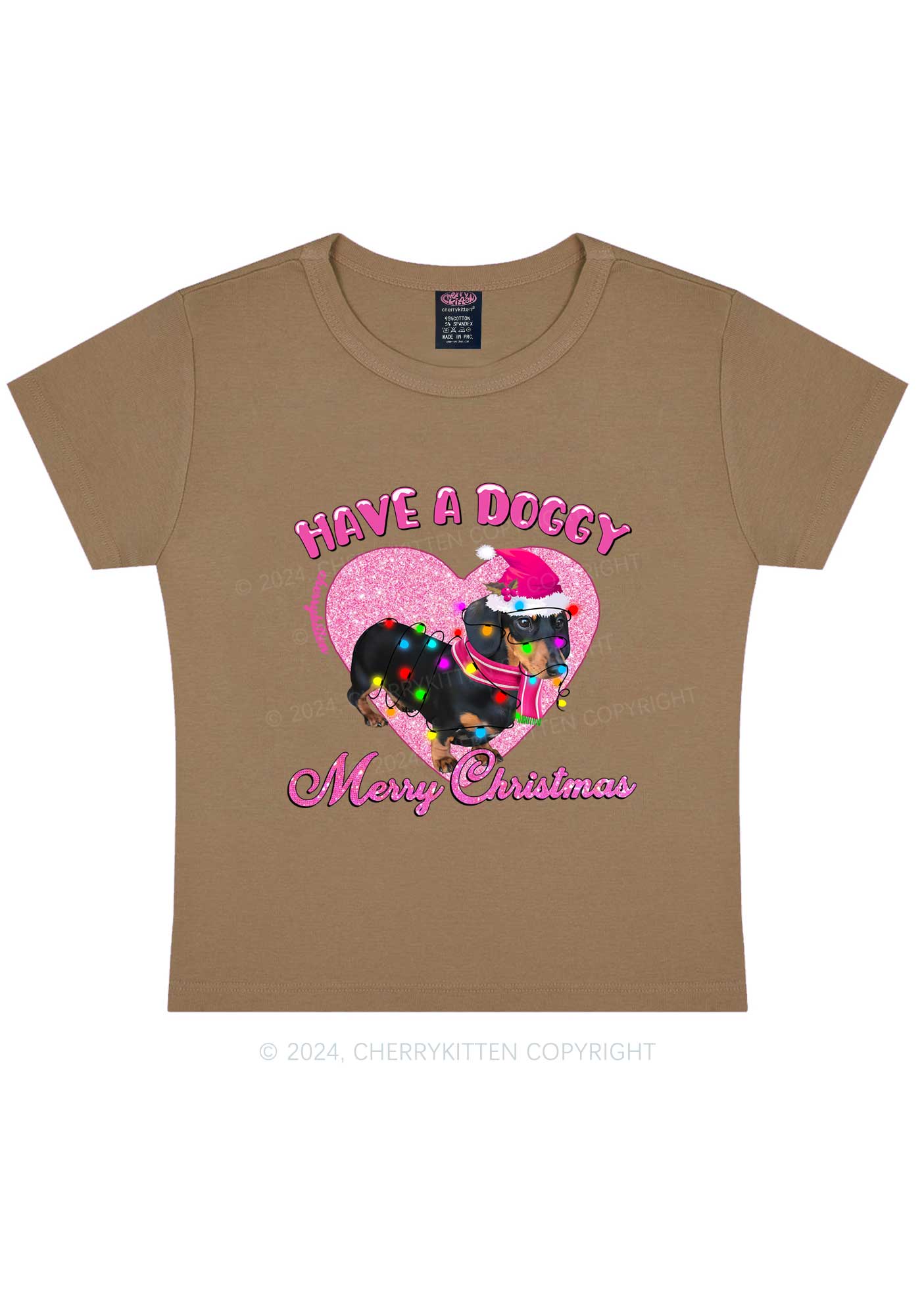 Have A Doggy Christmas Y2K Baby Tee Cherrykitten