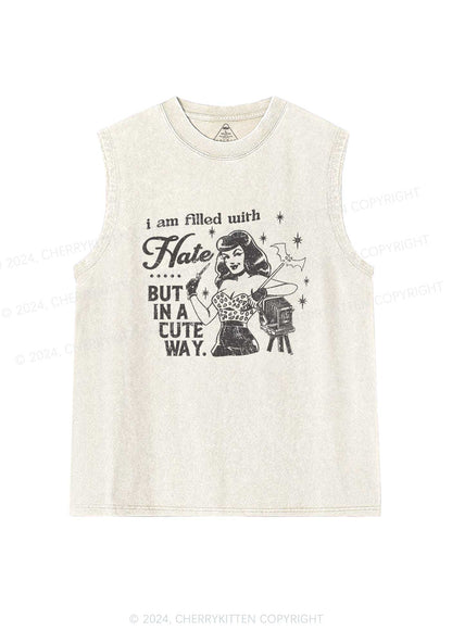 Hate In A Cute Way Y2K Washed Tank Cherrykitten