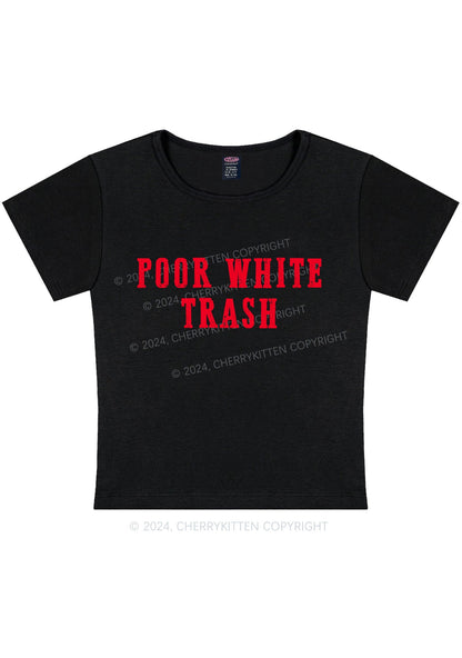 Poor White Trash Y2K Baby Tee Cherrykitten