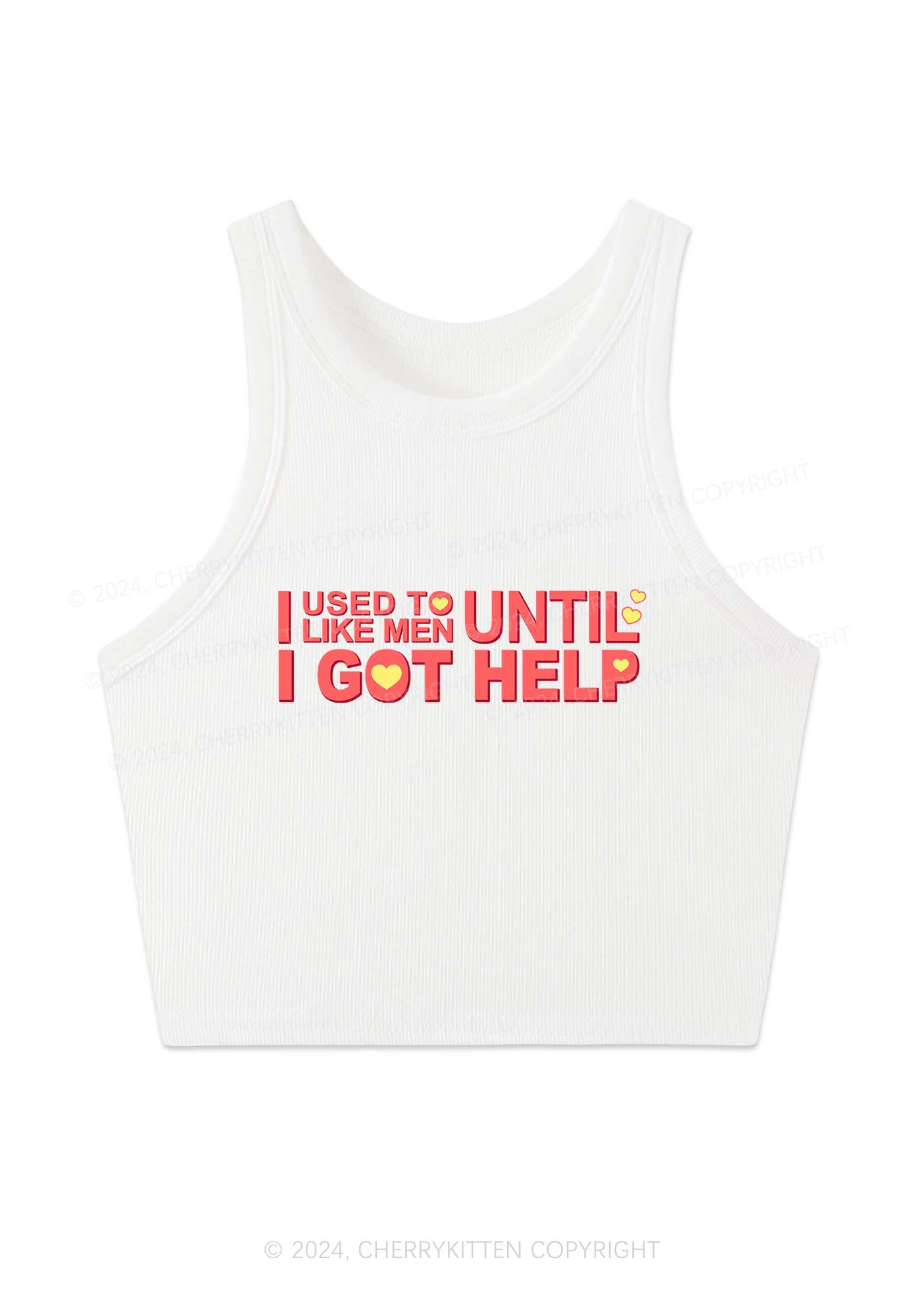 I Used To Like Men Y2K Crop Tank Top Cherrykitten