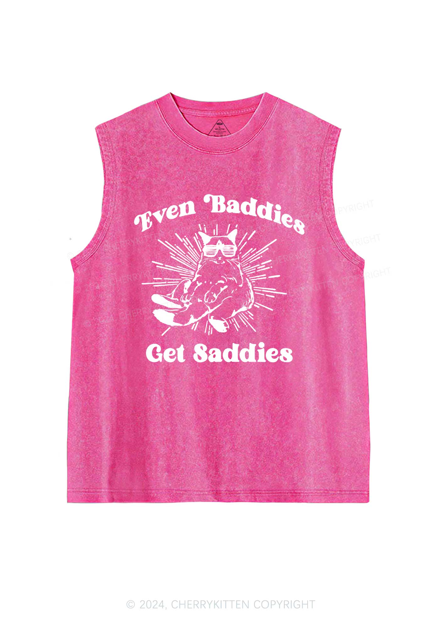 Baddies Cat Y2K Washed Tank Cherrykitten