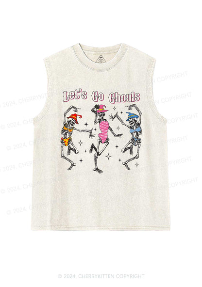 Halloween Let's Go Ghouls Y2K Washed Tank Cherrykitten