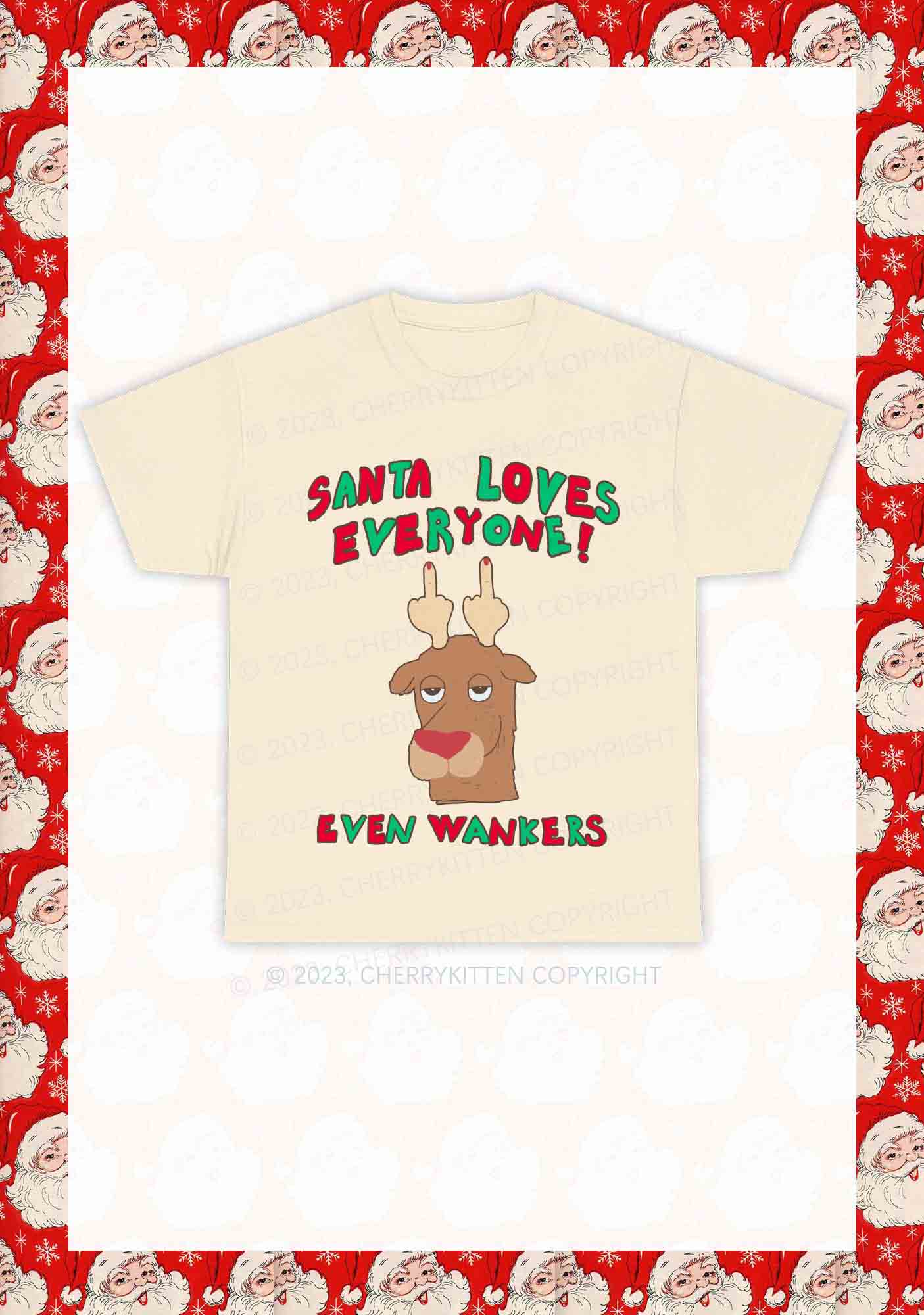 Santa Loves Everyone Christmas Y2K Chunky Shirt Cherrykitten