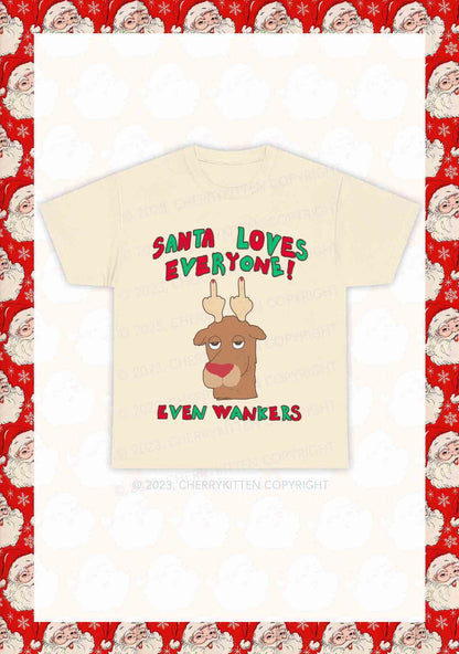 Santa Loves Everyone Christmas Y2K Chunky Shirt Cherrykitten