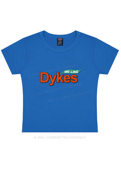 We Like Dykes Y2K Baby Tee Cherrykitten