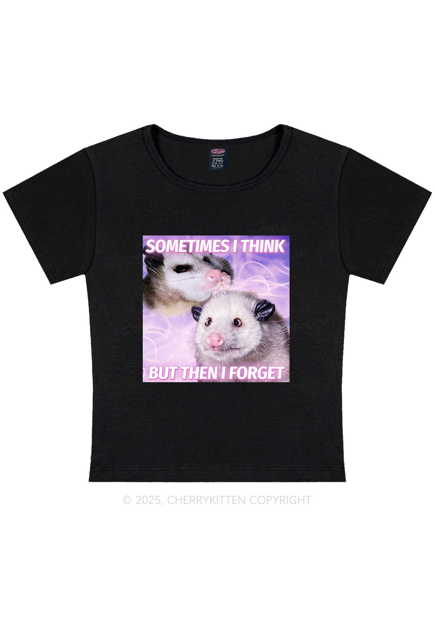 Rats Think Then Forget Y2K Baby Tee Cherrykitten