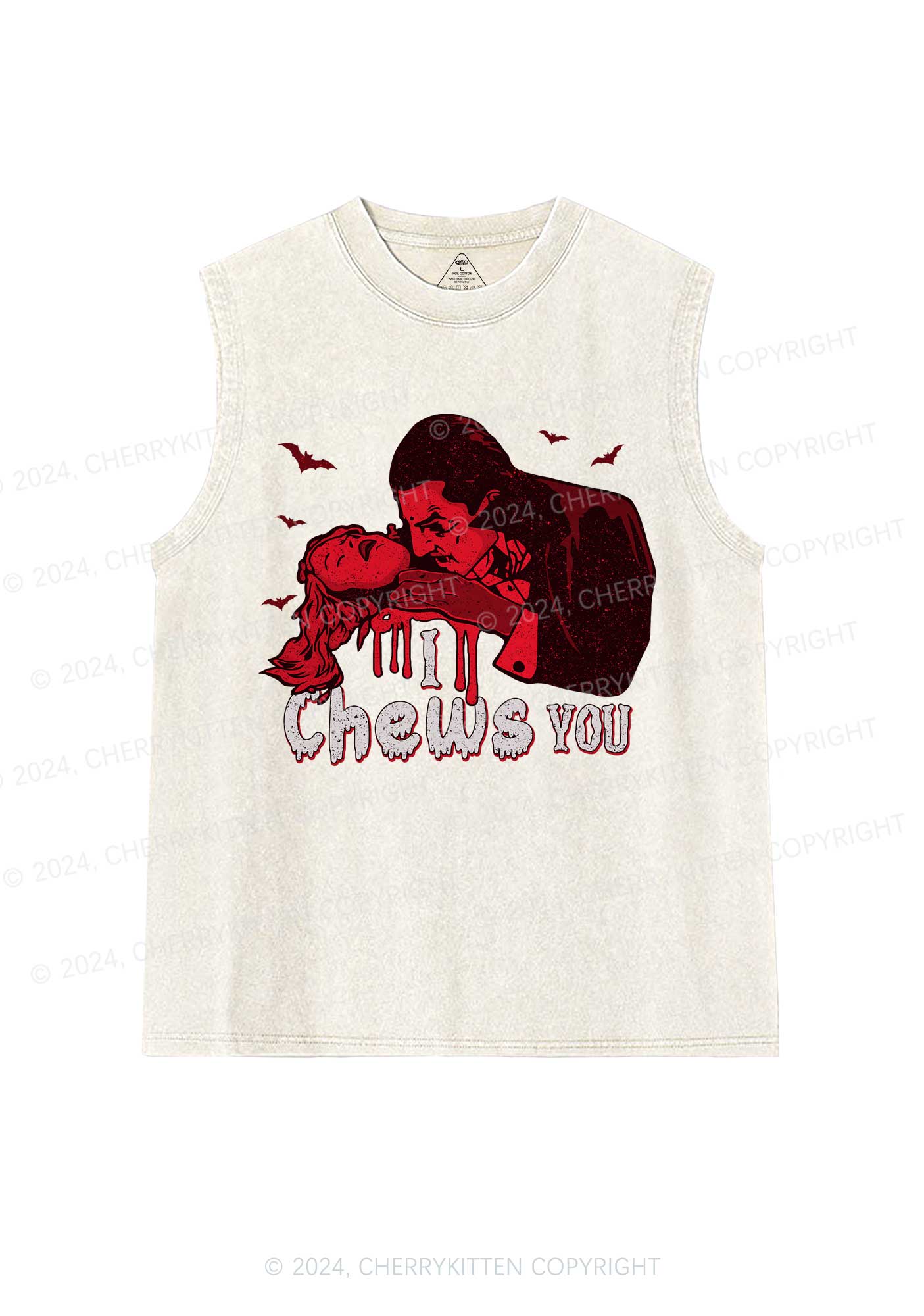 Halloween Chews You Y2K Washed Tank Cherrykitten