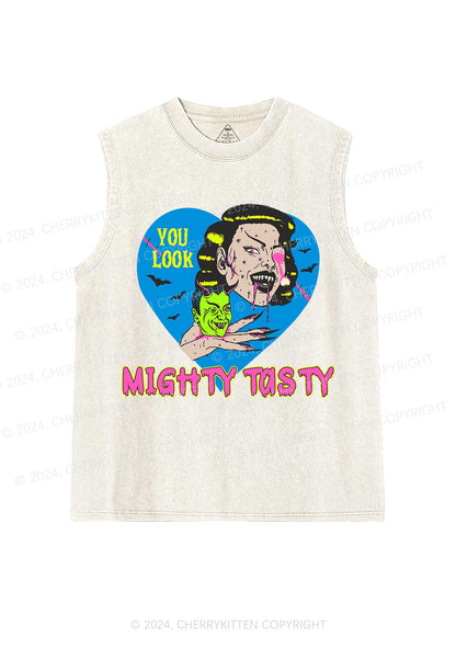 Halloween You Look Tasty Y2K Washed Tank Cherrykitten