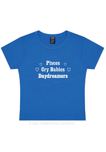 Pisces Cry Babies Daydreamers Y2K Baby Tee Cherrykitten