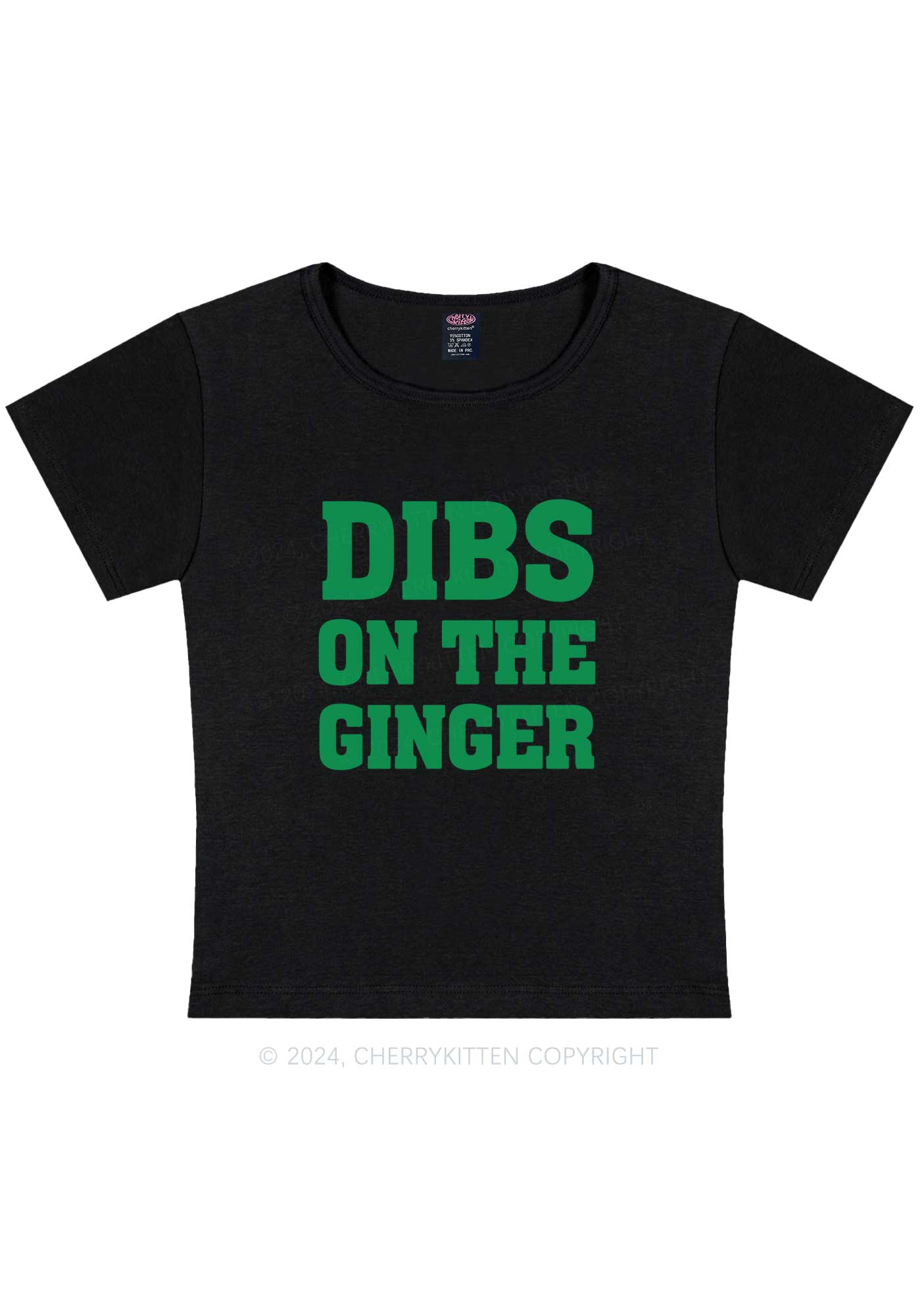 Dibs On The Ginger St Patricks Y2K Baby Tee Cherrykitten