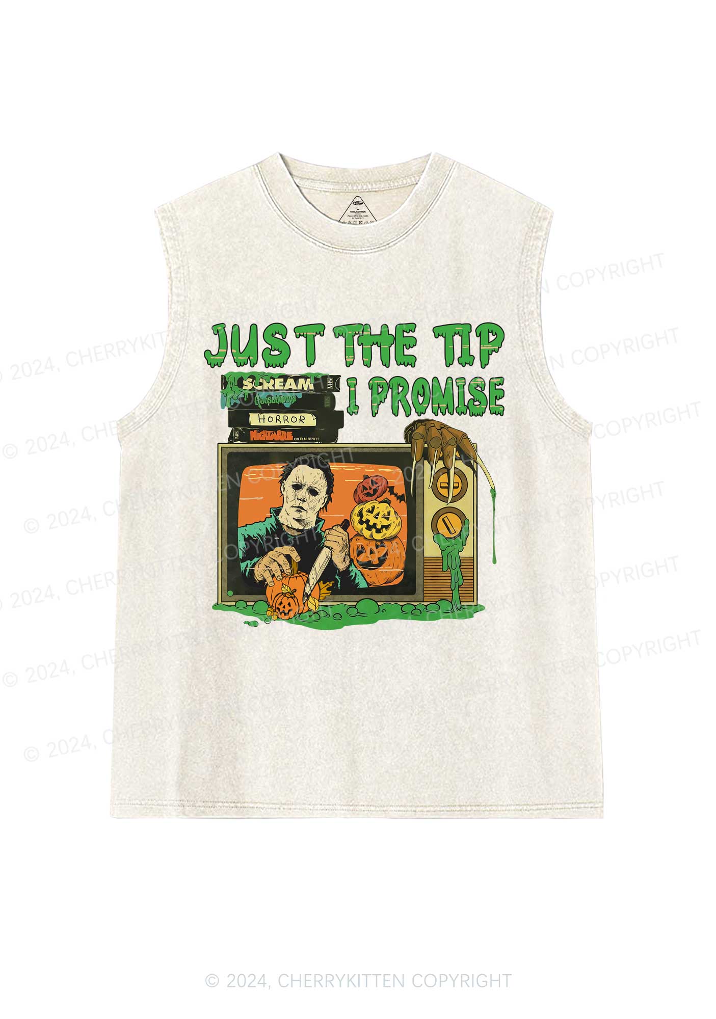 Halloween Just The Tip Y2K Washed Tank Cherrykitten