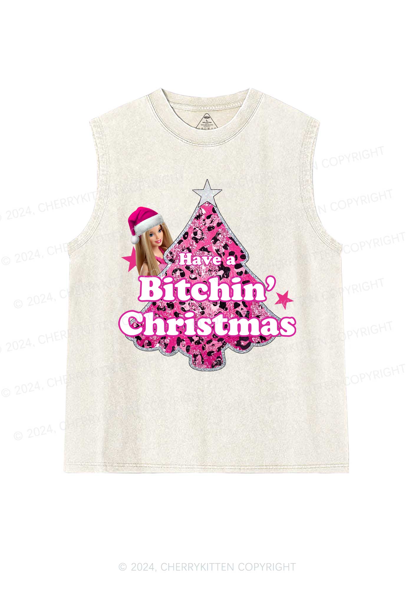 Christmas Bxxchin Y2K Washed Tank Cherrykitten