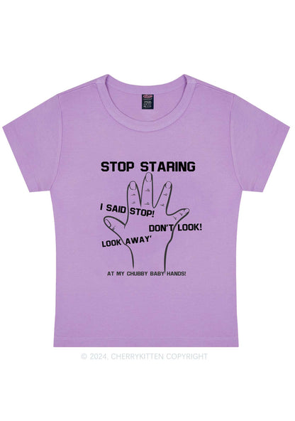 Curvy Stop Staring Y2K Baby Tee Cherrykitten