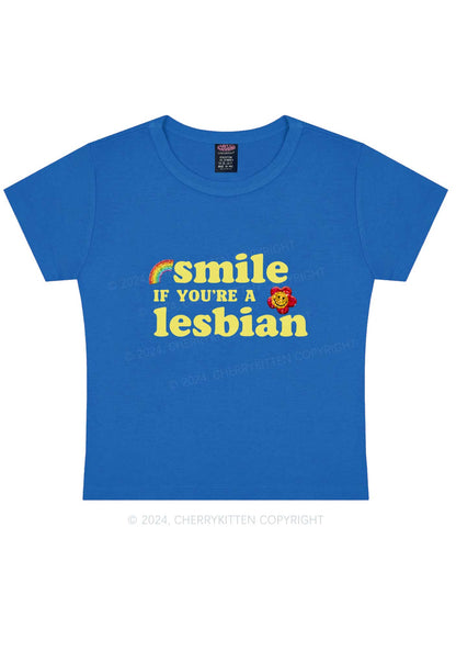 Lesbian Smile Y2K Baby Tee Cherrykitten