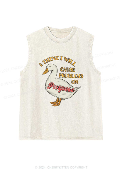 Cause Problems On Purpose Y2K Washed Tank Cherrykitten