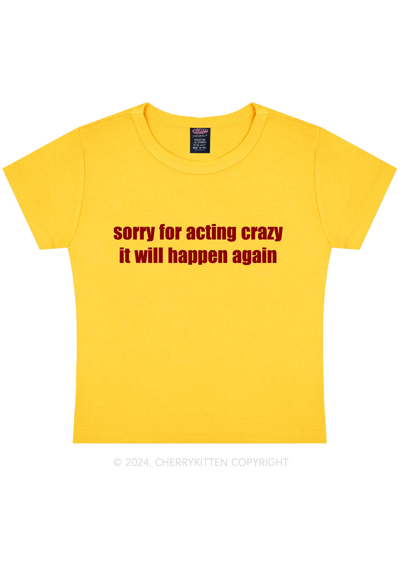 Sorry For Acting Crazy Y2K Baby Tee Cherrykitten