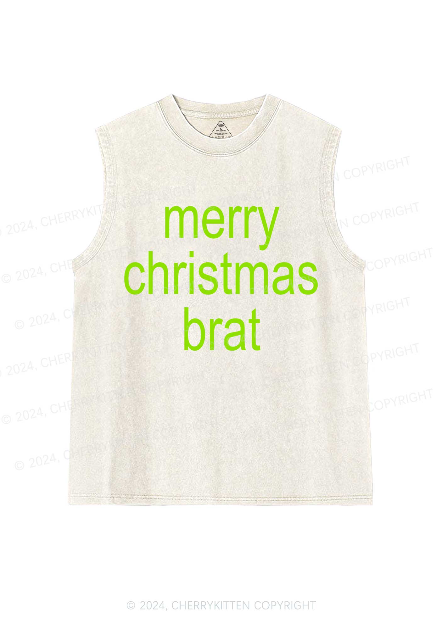 Merry Christmas Brat Y2K Washed Tank Cherrykitten