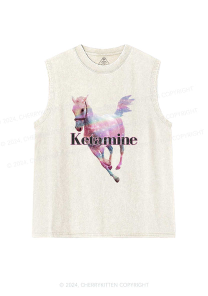 Pink Horse Y2K Washed Tank Cherrykitten