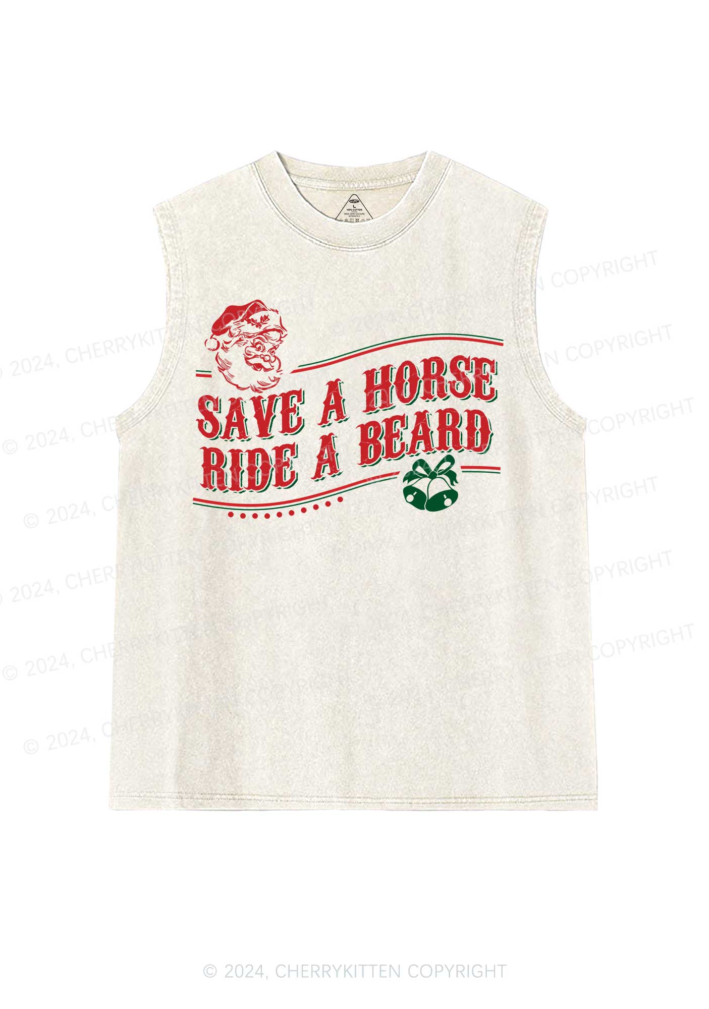 Christmas Ride Beard Y2K Washed Tank Cherrykitten