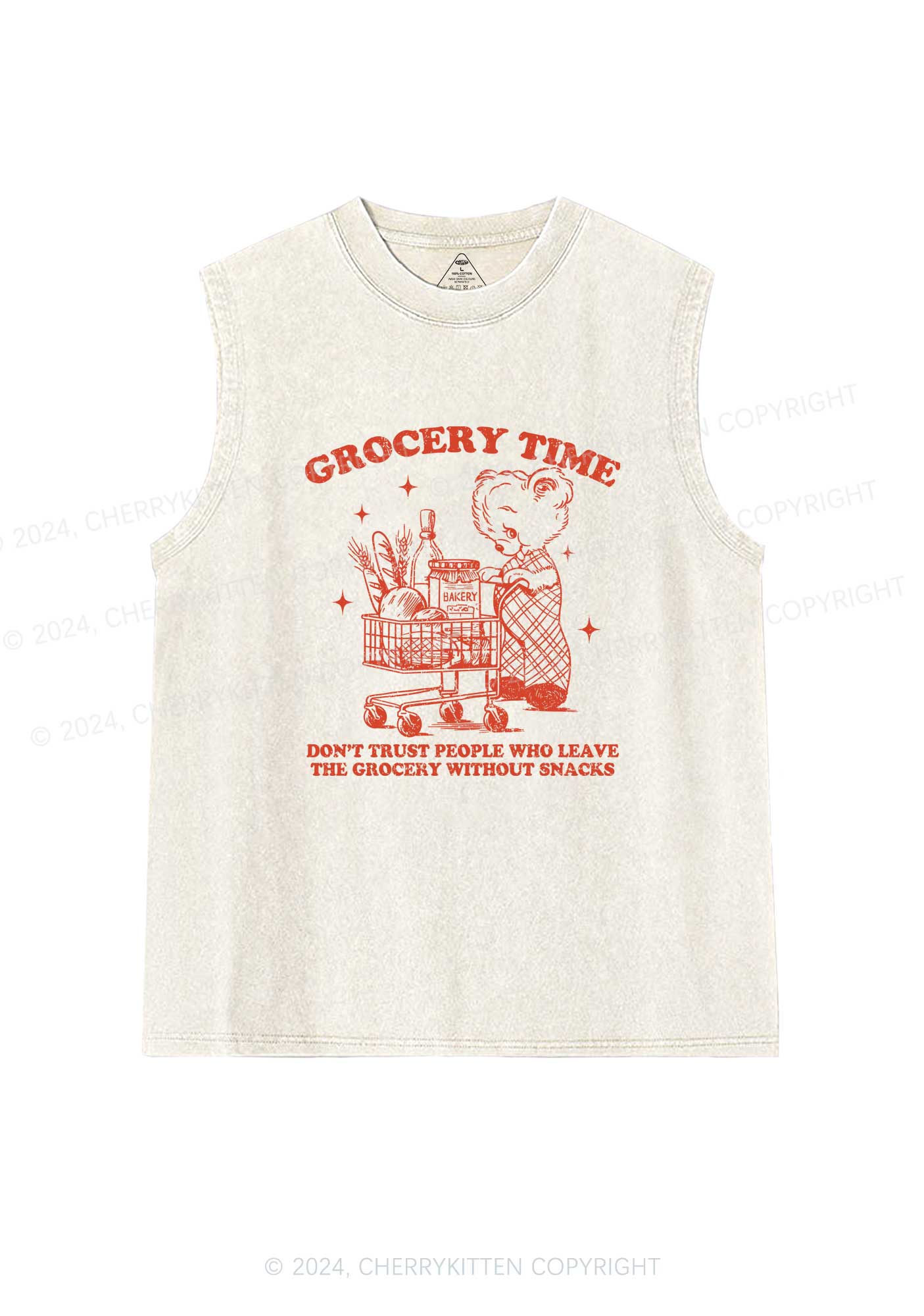 Grocery Time Y2K Washed Tank Cherrykitten