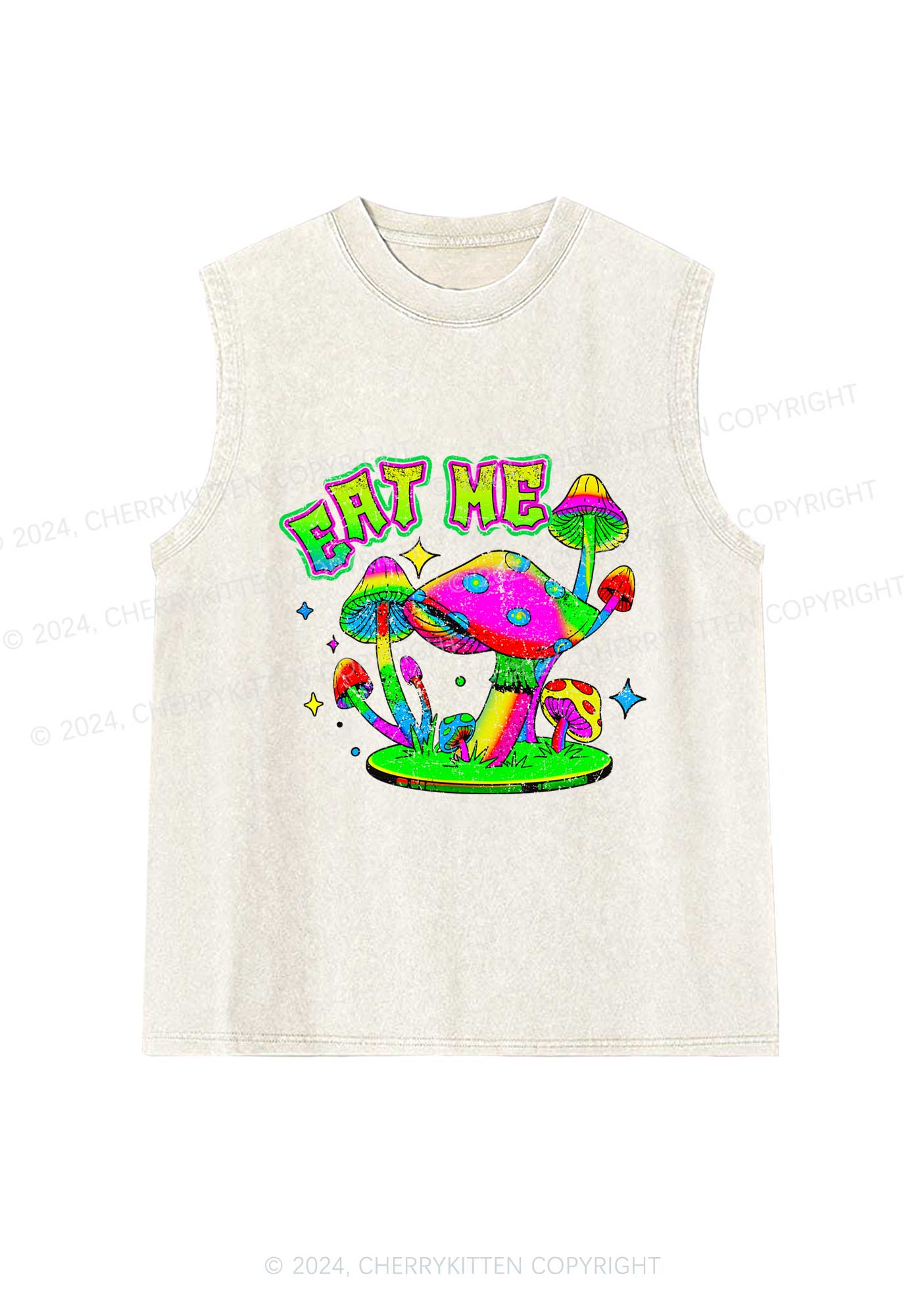 Eat Me Mushroom Y2K Washed Tank Cherrykitten