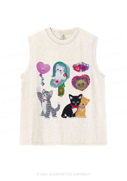 Kitten Love Y2K Washed Tank Cherrykitten