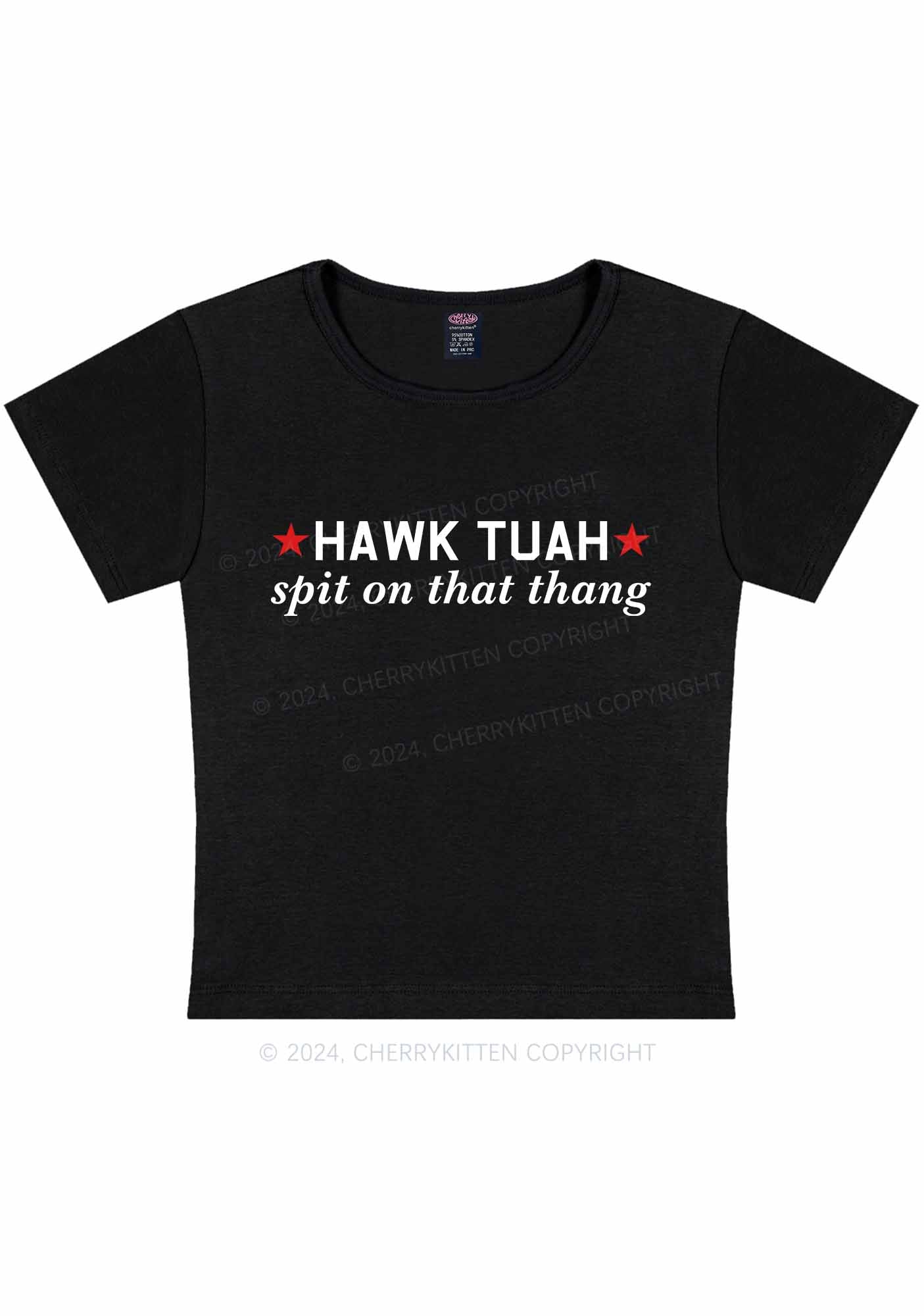 Curvy HAWK TUAH Y2K Baby Tee Cherrykitten