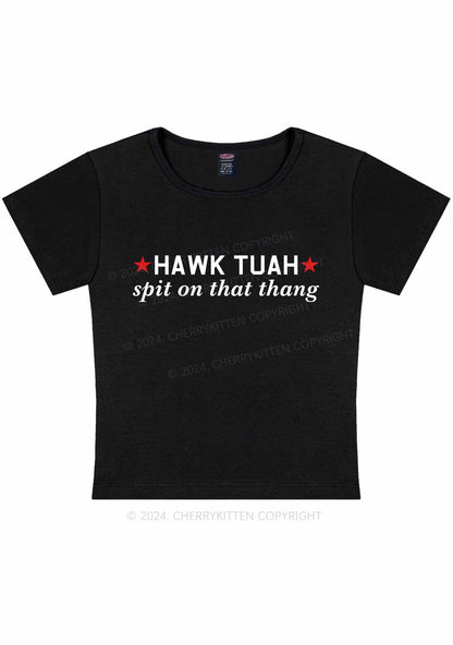 Curvy HAWK TUAH Y2K Baby Tee Cherrykitten