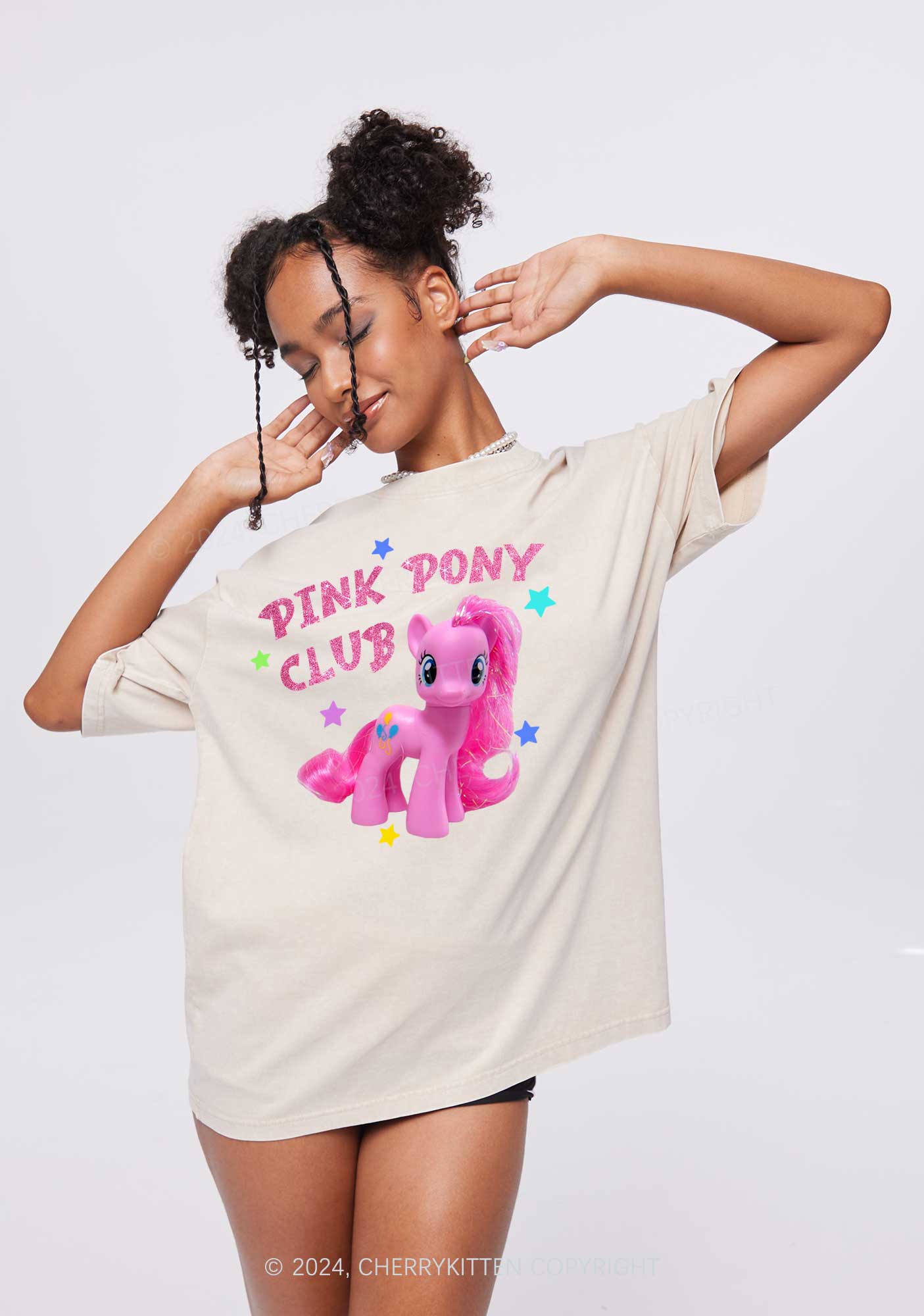 Pink Pony Y2K Washed Tee Cherrykitten