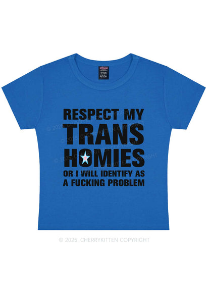 Respect My Trans Homies Y2K Baby Tee Cherrykitten