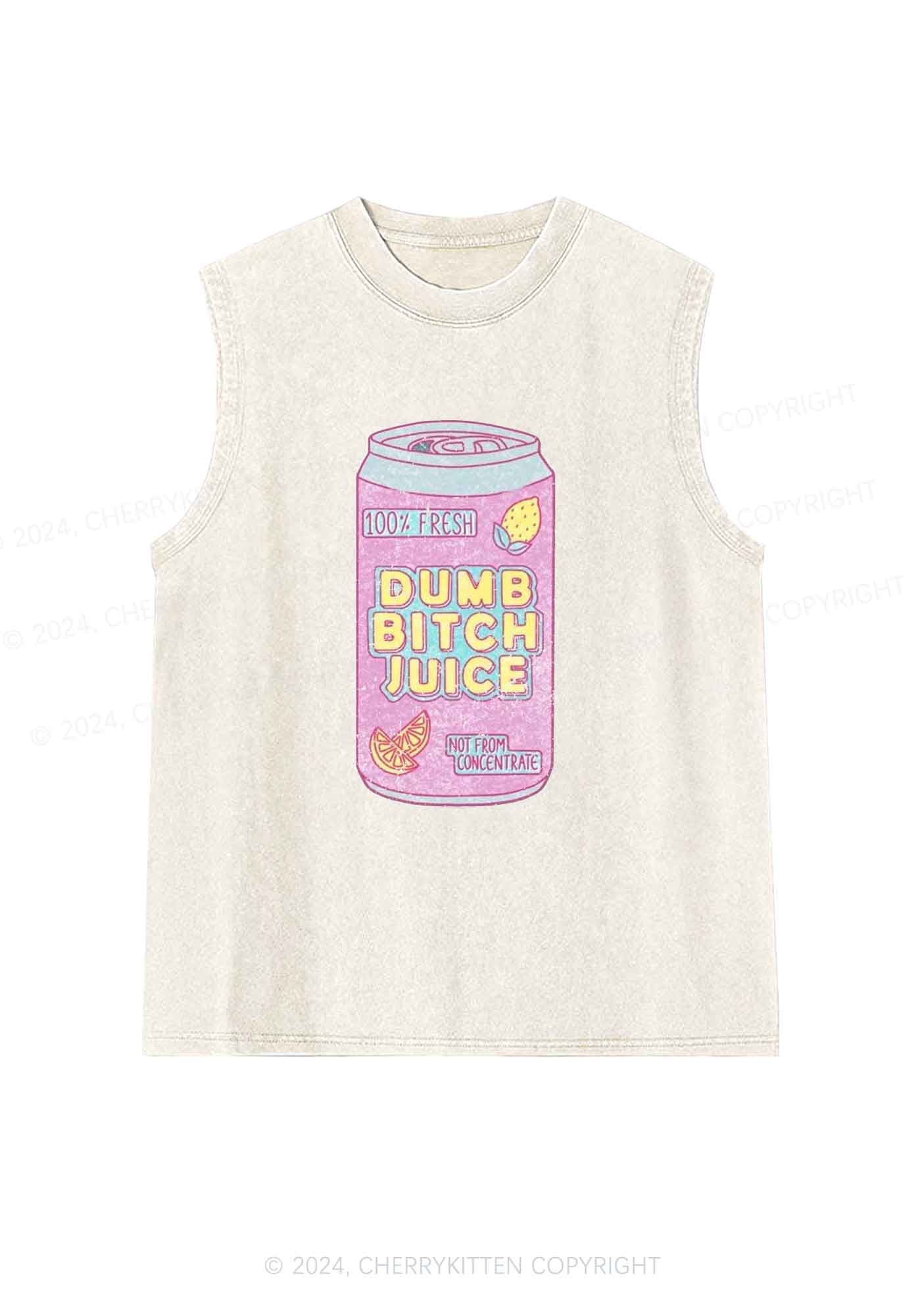 Dumb Bxxch Juice Y2K Washed Tank Cherrykitten