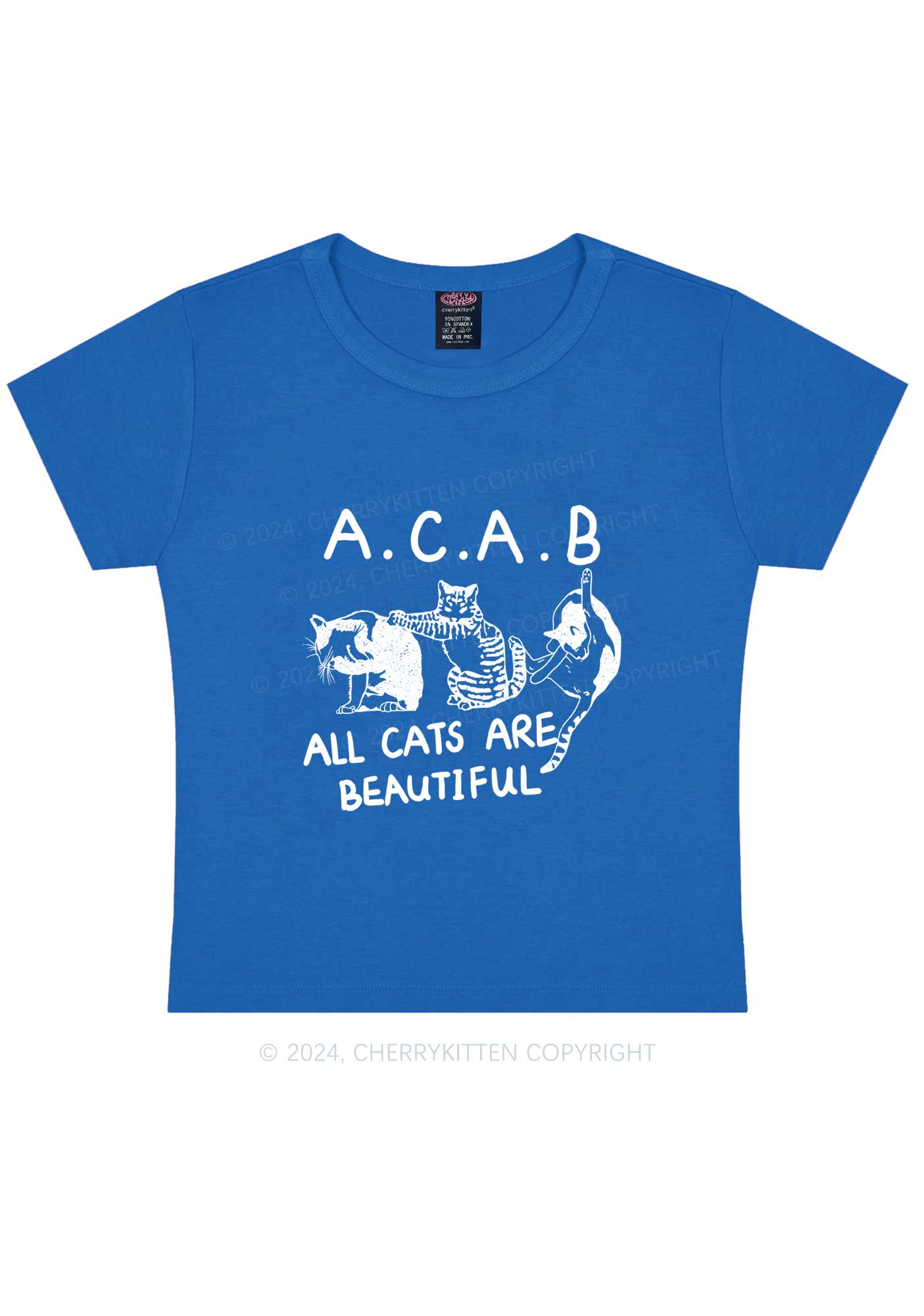 ACAB Cats Y2K Baby Tee Cherrykitten