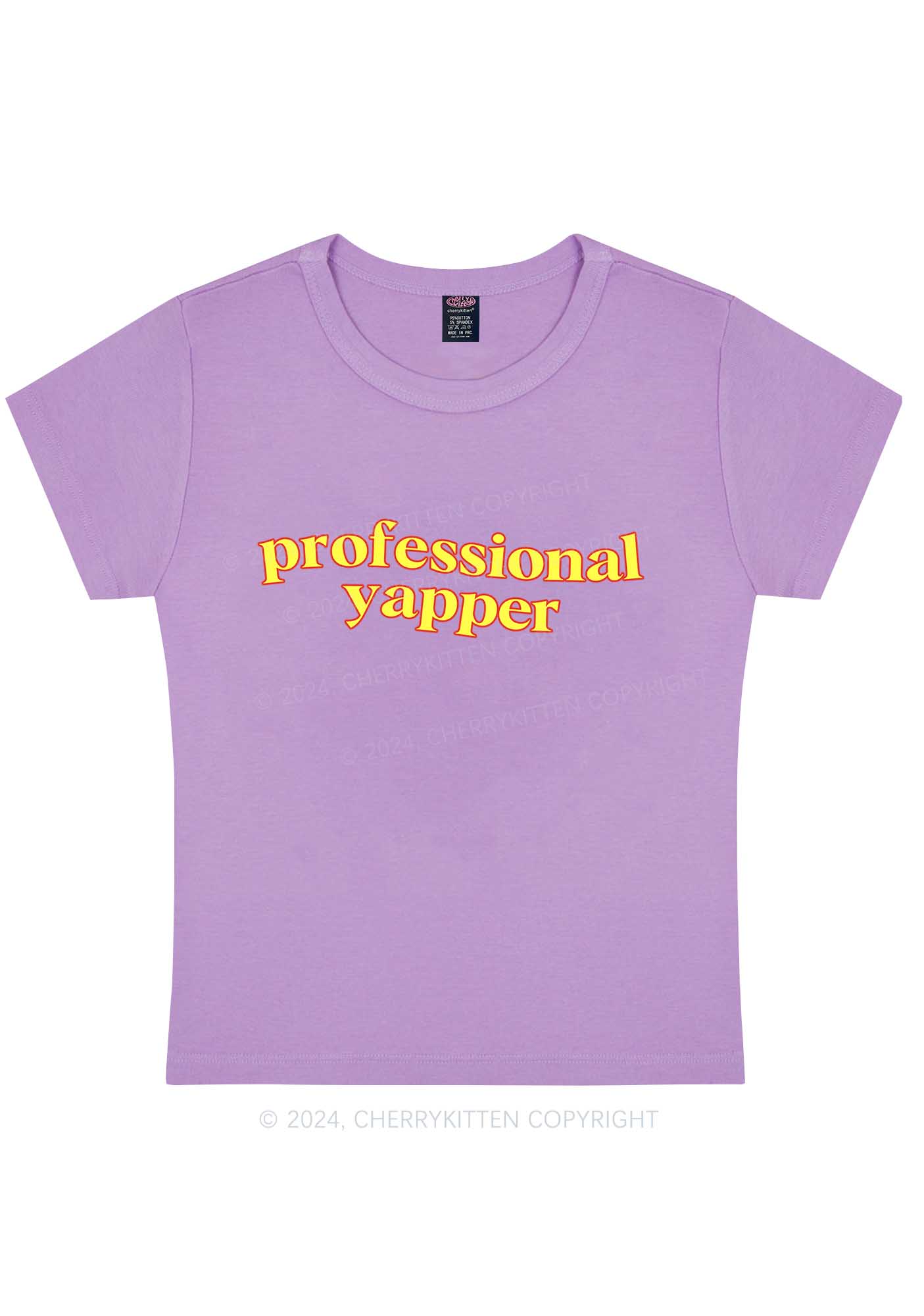 Curvy Professional Yapper Y2K Baby Tee Cherrykitten