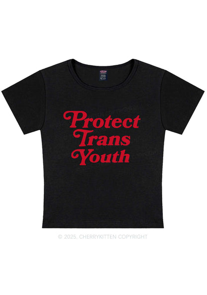 Protect Trans Youth Y2K Baby Tee Cherrykitten