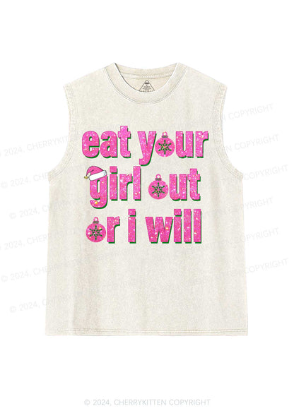 Christmas Eat Your Girl Y2K Washed Tank Cherrykitten