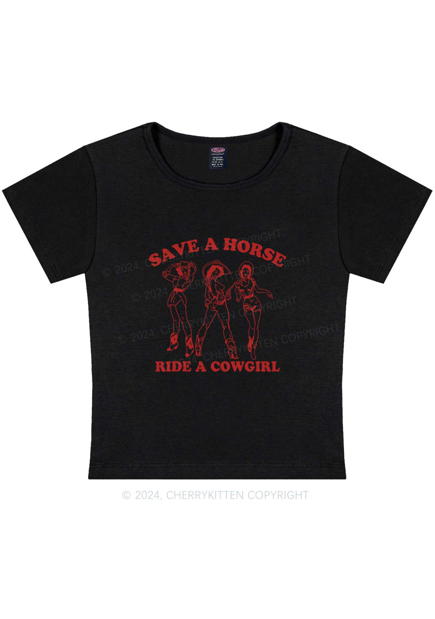 Ride A Cowgirl Y2K Baby Tee Cherrykitten