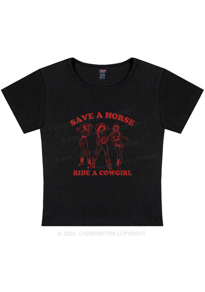 Ride A Cowgirl Y2K Baby Tee Cherrykitten