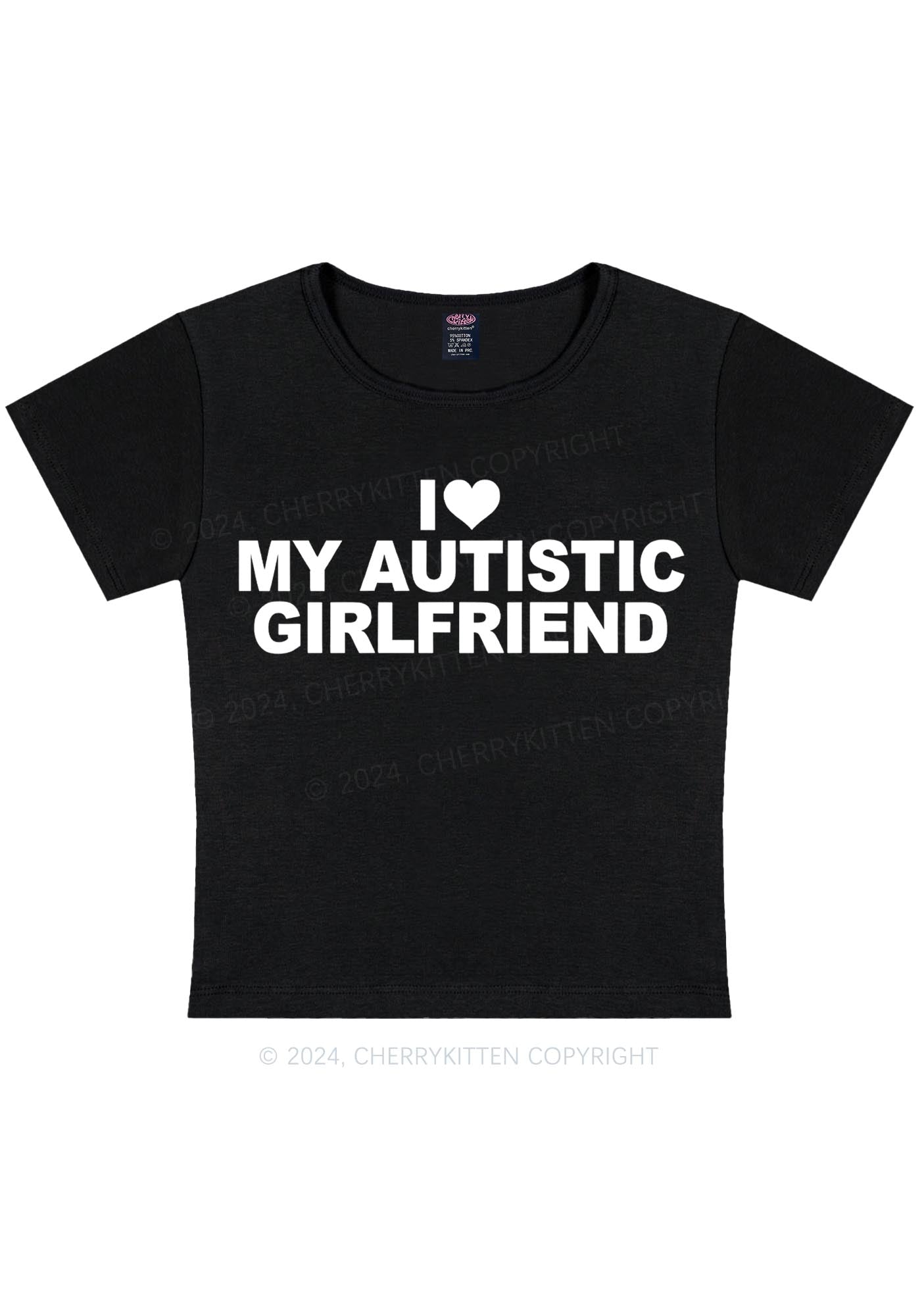 I Love My Autistic GF Y2K Valentine's Day Baby Tee Cherrykitten