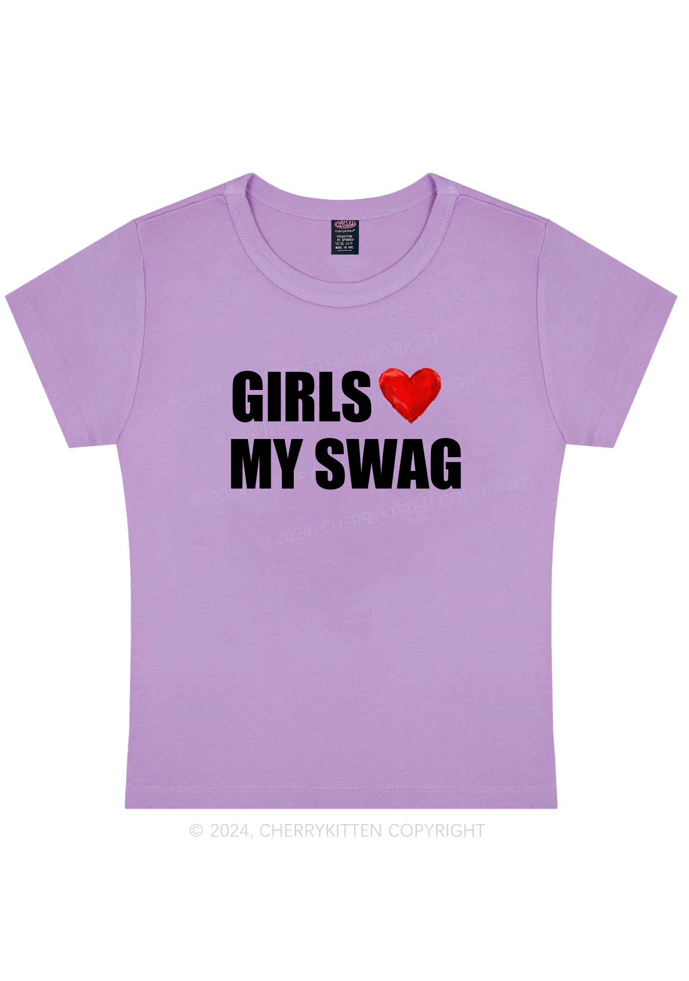 Girls Love My Swag Y2K Baby Tee Cherrykitten