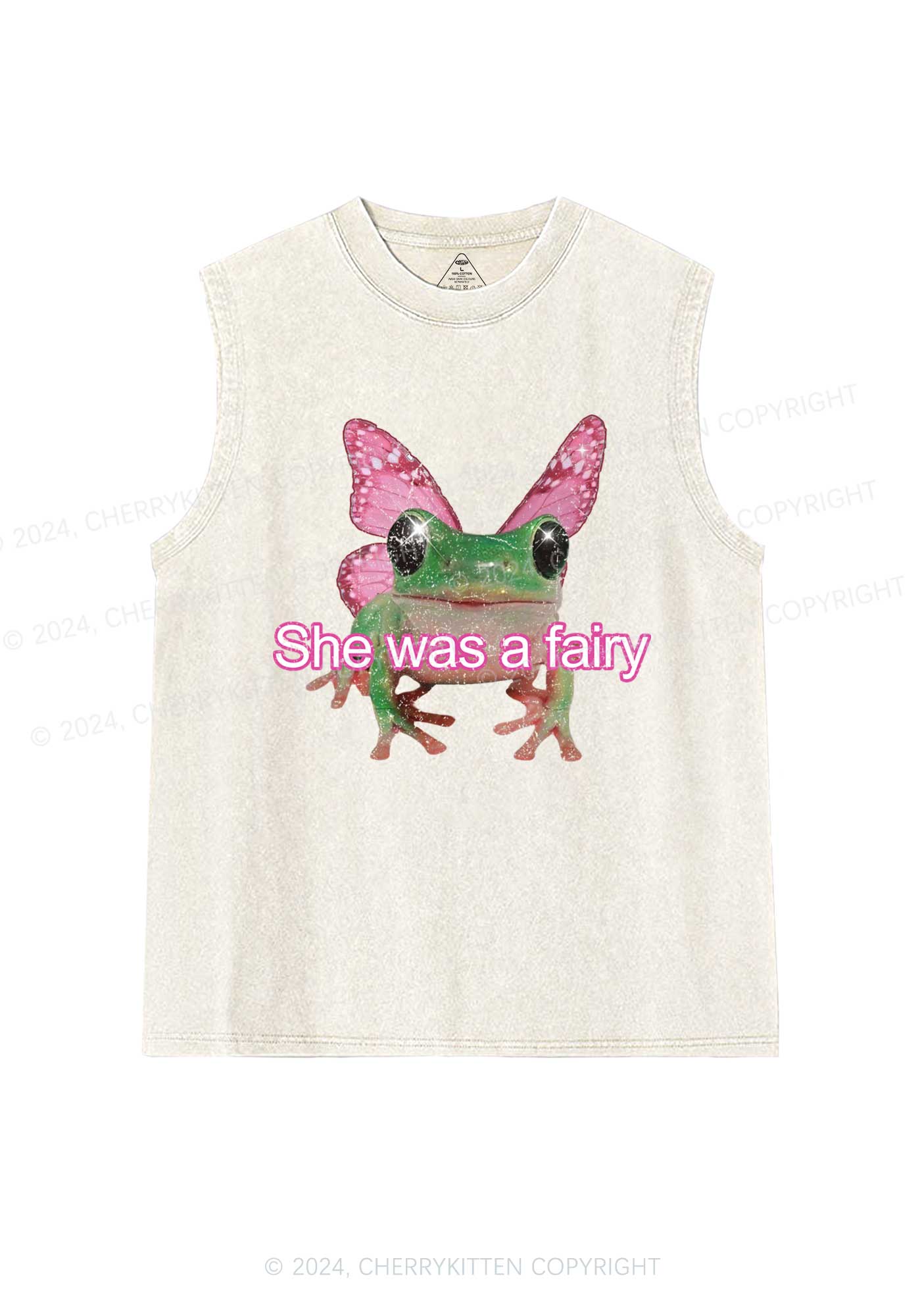 Fairy Frog Y2K Washed Tank Cherrykitten