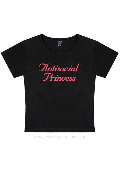 Antisocial Princess Y2K Baby Tee Cherrykitten