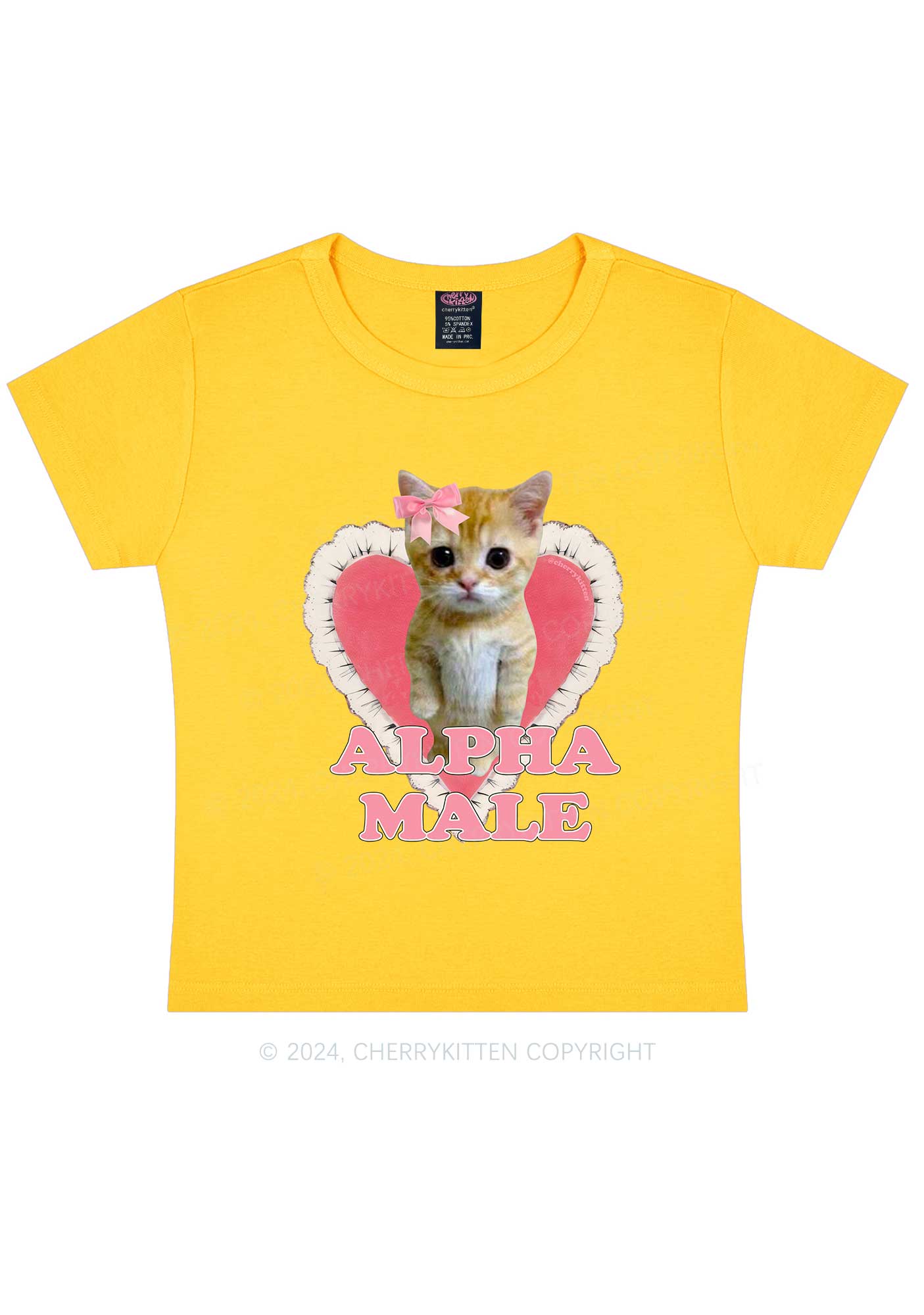 Alpha Male Kitten Y2K Baby Tee Cherrykitten